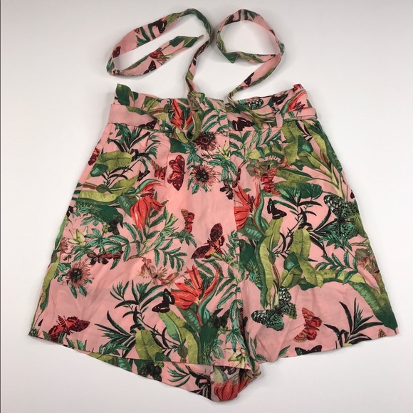 H&M Pants - H&M Tropical Floral Butterfly Botanical Shorts NWT